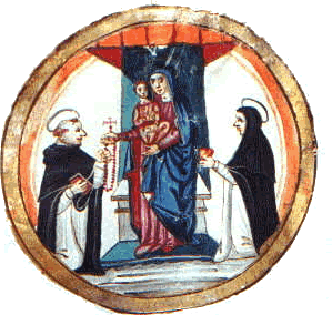 Confraternita del Rosario nel Monastero di S. Maria Maddalena. Bolla di erezione, 1640. Medaglione miniato