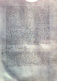 Bolla di fondazione dell'Universit� di Ferrara del 4 marzo 1391, trascritta nel Catastro M (ff. 214v-15)